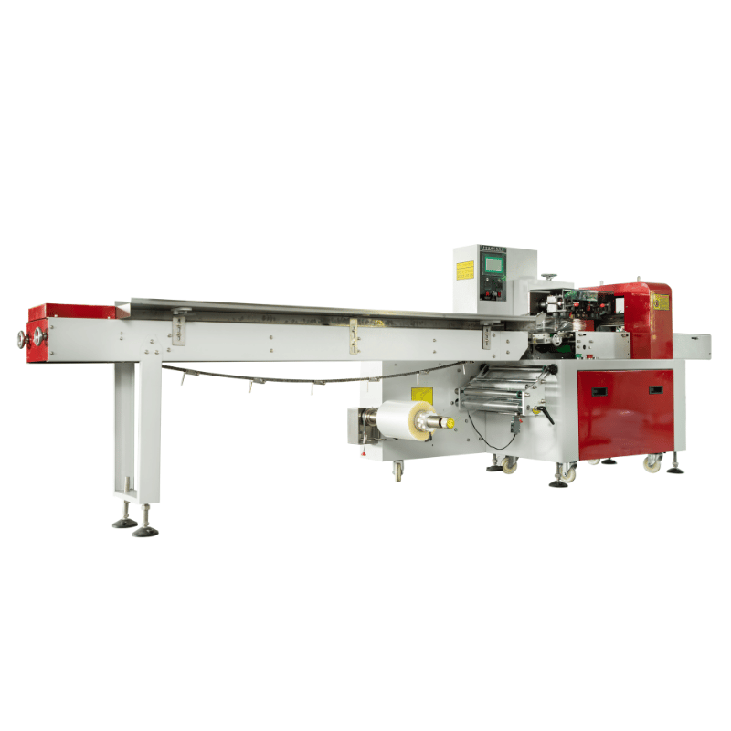 Flow wrapping machine